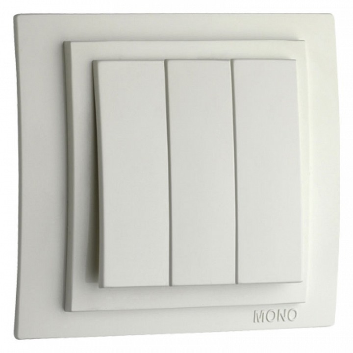 Выключатель трехклавишный механизм бел. Mono Electric Despina/ Larissa 500-001922-114