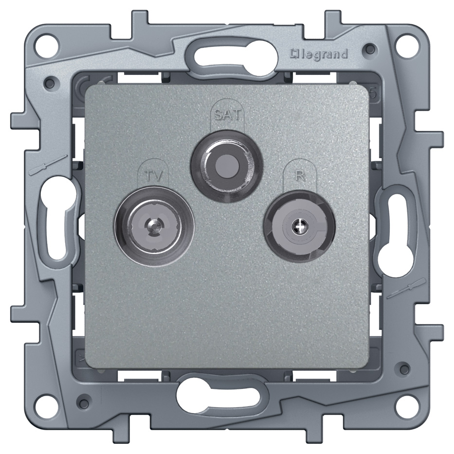 Розетка TV/R/SAT - 2 дБ - 0-2400 мГц - Etika - алюминий