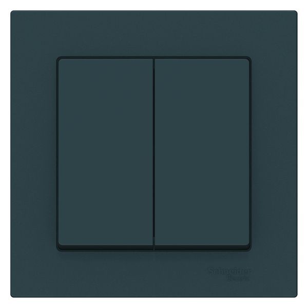 Выключатель двухклавишный Schneider Electric ATLASDESIGN, изумруд, ATN000852