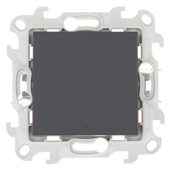 Выключатель одноклавишный Simon SIMON 24 HARMONIE с подсветкой, 2500 Вт, графит, 2420204-038