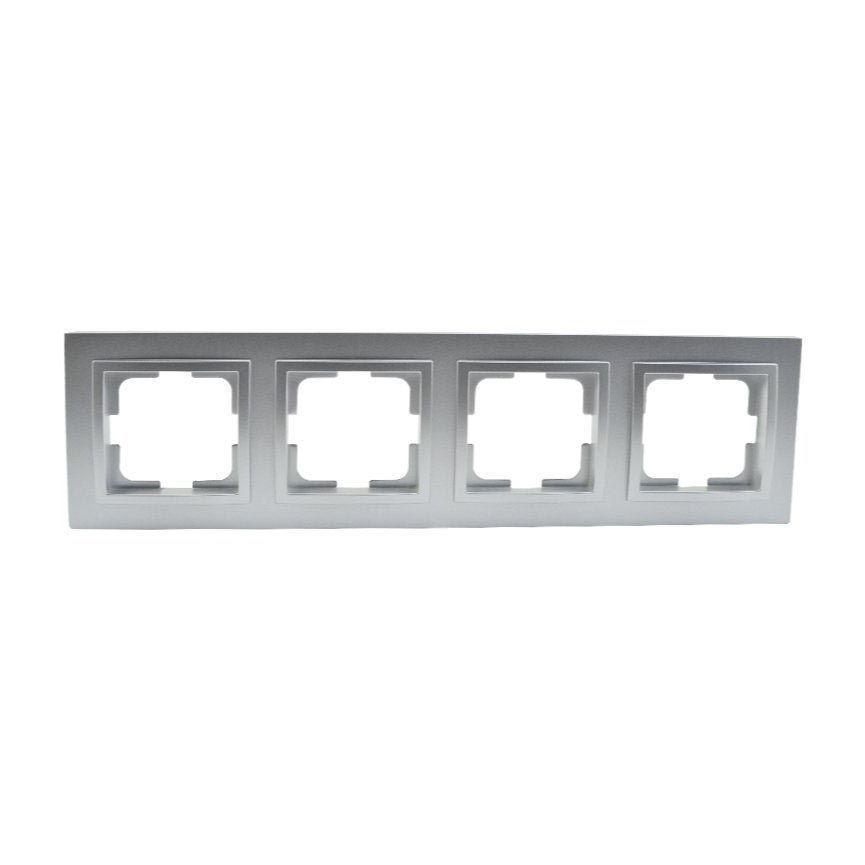 Рамка на 4 поста Mono Electric Despina серебро 102-210000-163