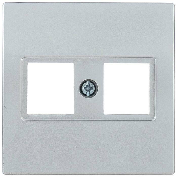 Накладка на розетку компьютерную 2xRJ45 IEK BOLERO, открытый монтаж, серебряный, ENB12-R-K23