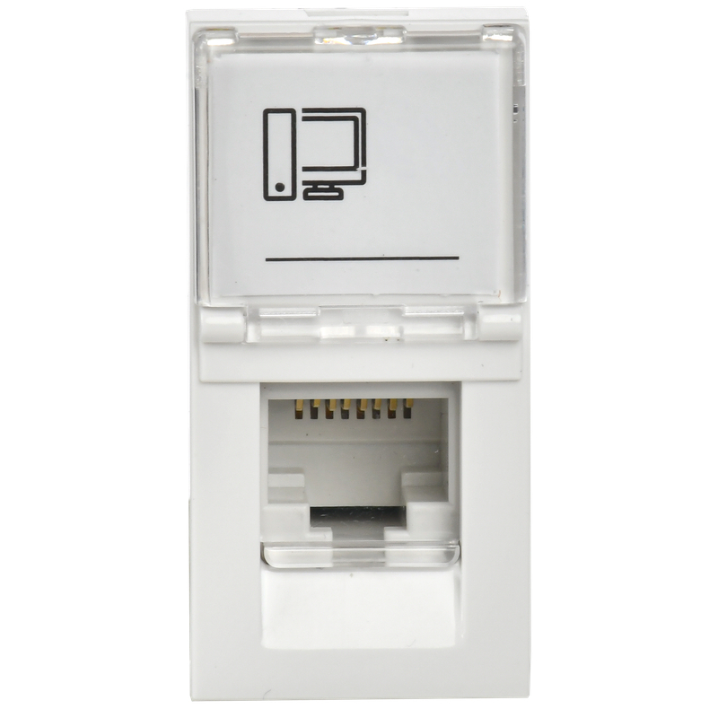 Розетка компьютерная 1-м 1мод. RJ45 кат.5E UTP механизм PRIMER IEK CKK-40D-RI1-K01