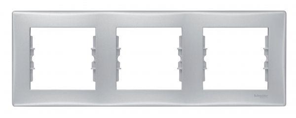 Рамка Schneider Electric 3-м Sedna горизонт. алюм.  SDN5800560