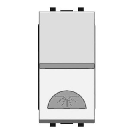 Выключатель одноклавишный кнопочный ABB ZENIT, серебристый, 2CLA210420N1301