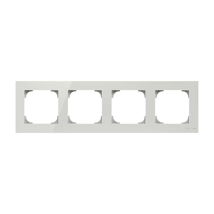 Рамка 4 поста ABB SKY, белое стекло, 2CLA857400A3001