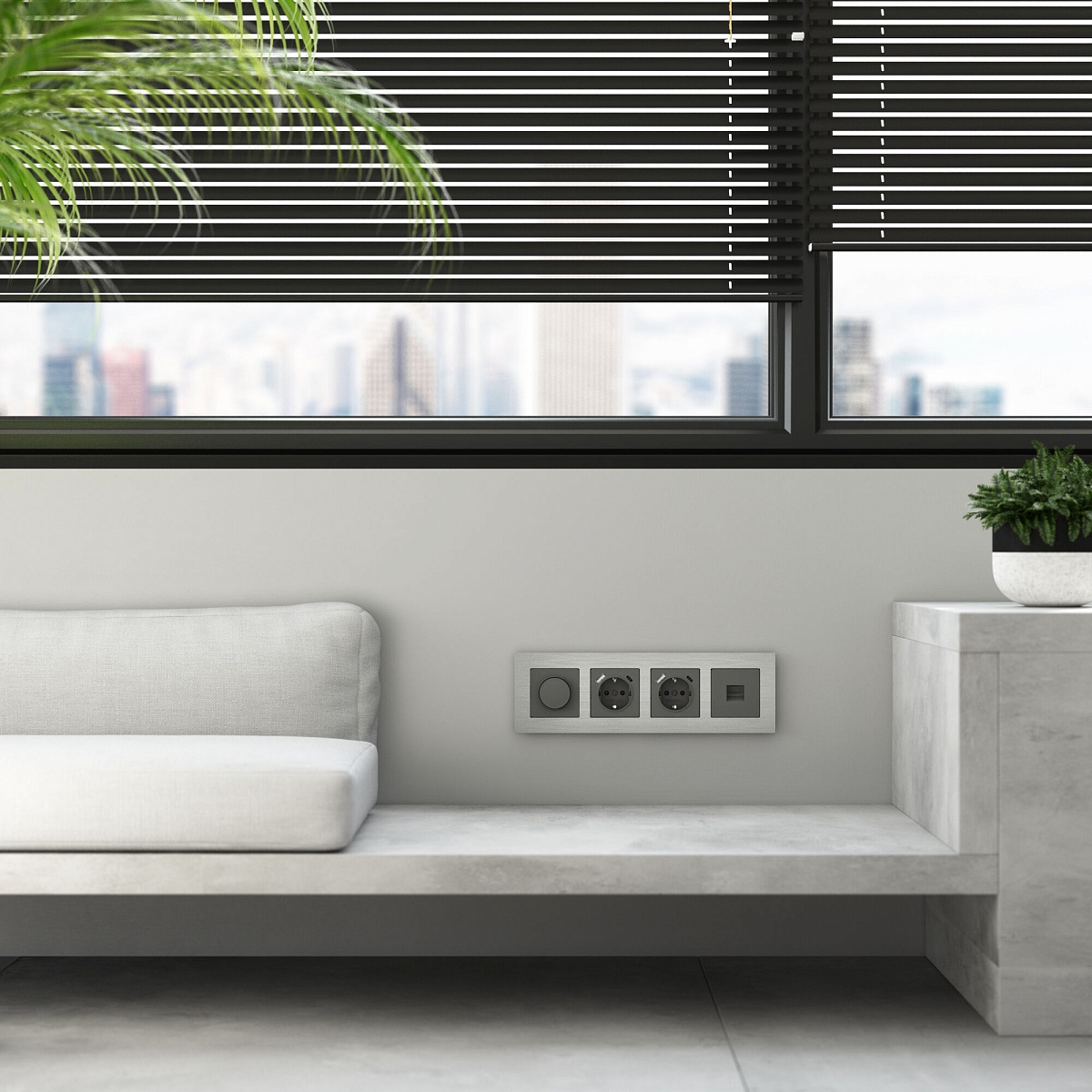 Рамка из металла на 4 поста АluMax алюминий W0043506