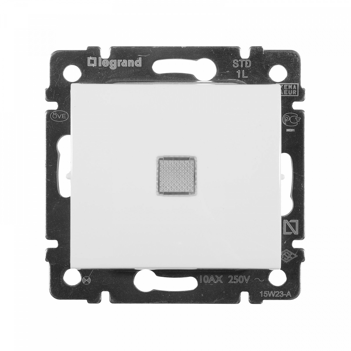 Выключатель 1-кл. СП Valena 10А IP31 250В с зел. индикацией механизм бел. Leg 774410